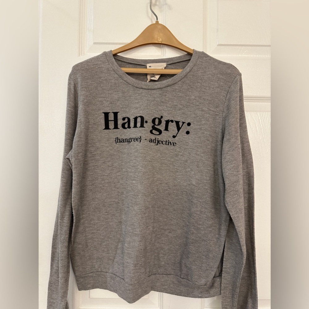 Hangry gray sweater